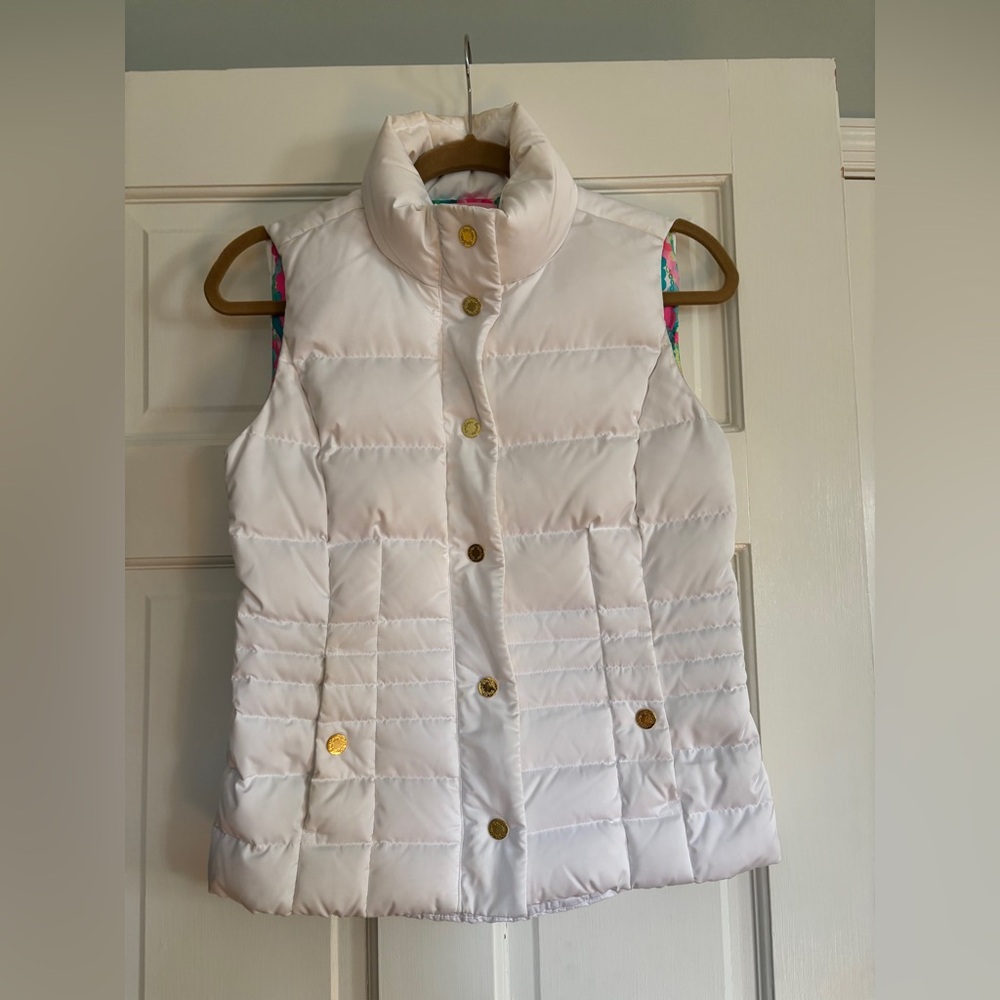 Lilly Pulitzer White Puffer Vest